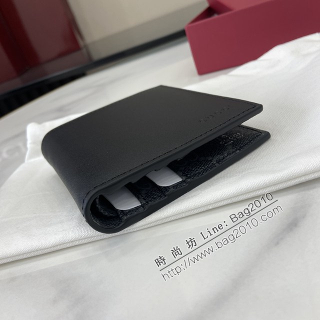 Gucci專櫃古馳最新款Emblem系列對折短夾錢包 jh2599型號：818949